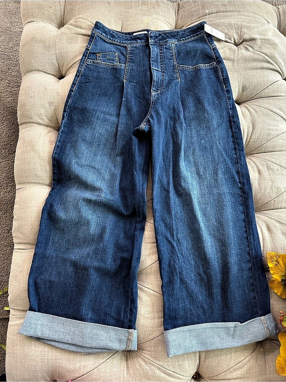 PILCRO Wide Leg Crop Jeans in Blue Waist 29 NWT